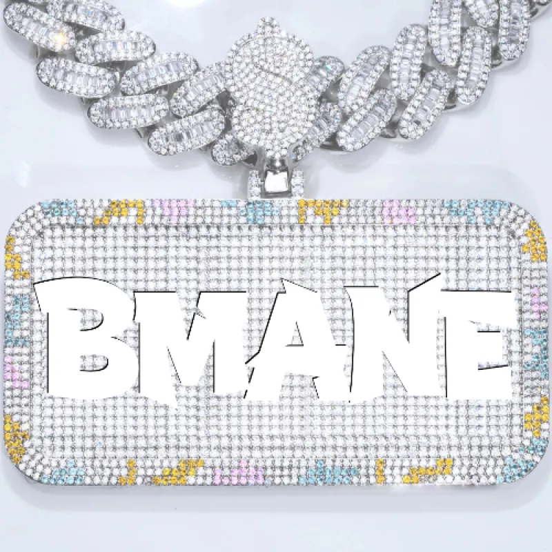 CUSTOM LETTER NECKLACE 3D COLORFUL SQUARE sold by The GUU Shop