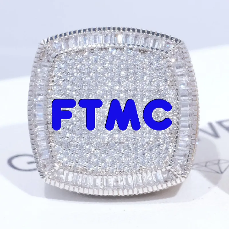 CUSTOM LETTER 3D ICED RING sold by The GUU Shop