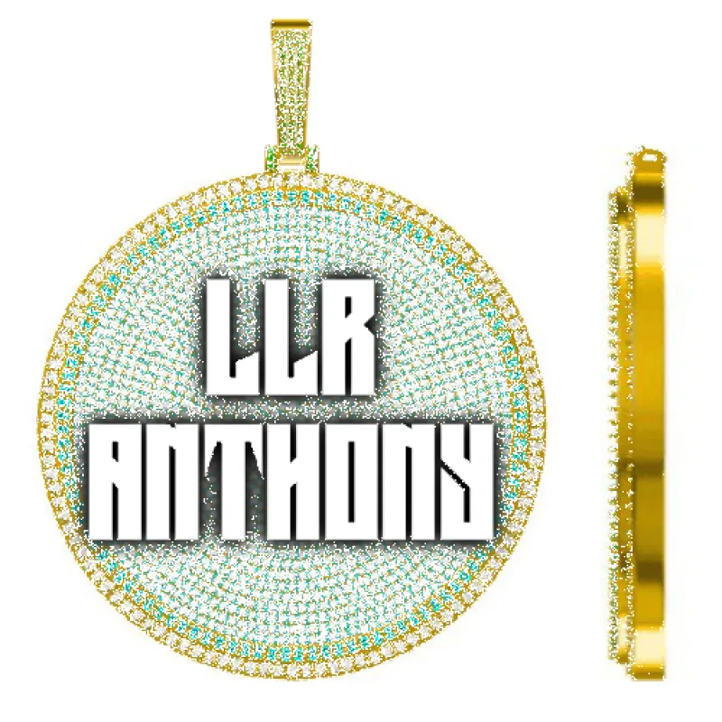 CUSTOM LETTER NECKLACE 3D BIG DISC made by The GUU Shop