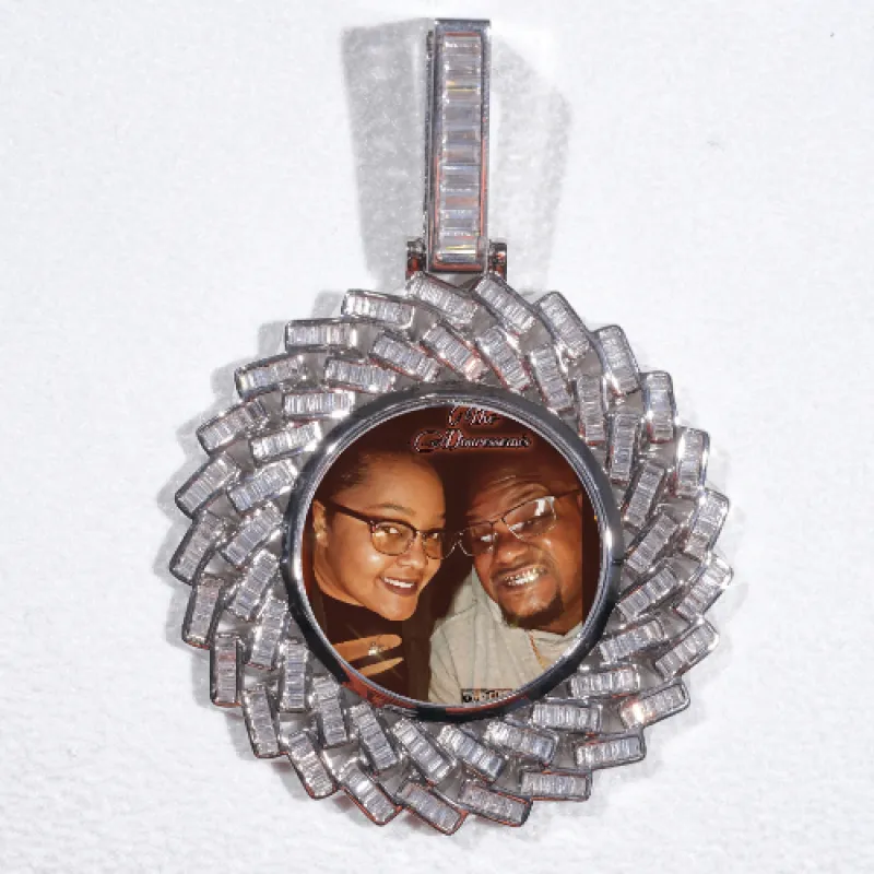 Large 3D Baguette Custom Picture Pendant sold by The GUU Shop