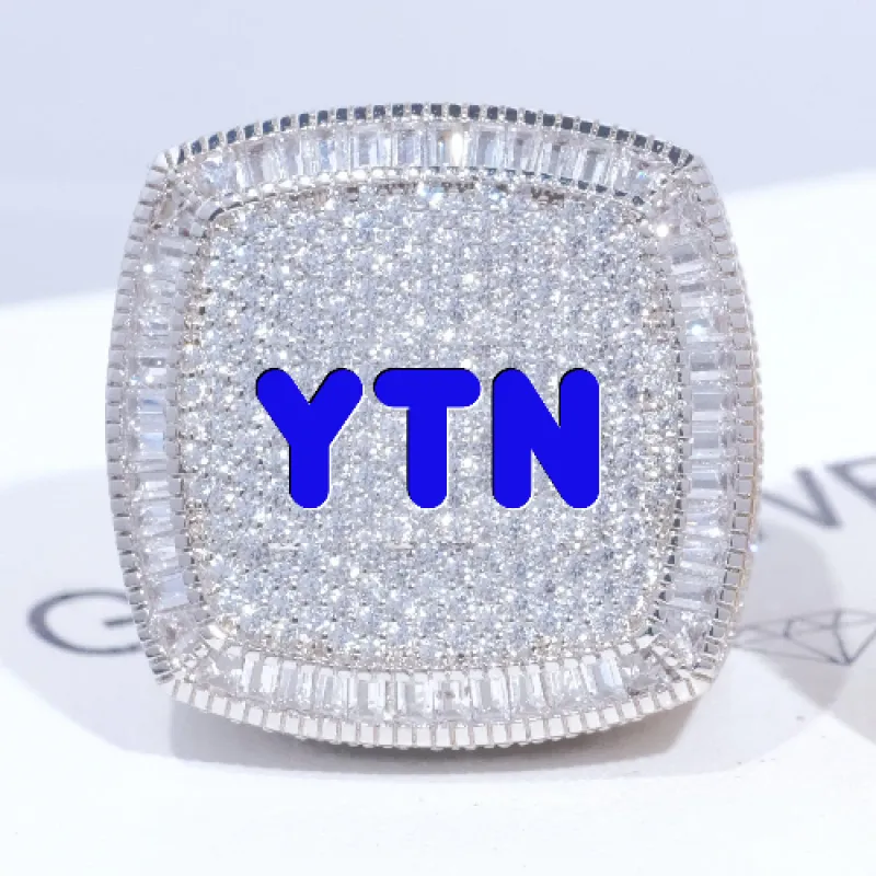 CUSTOM LETTER 3D ICED RING sold by The GUU Shop