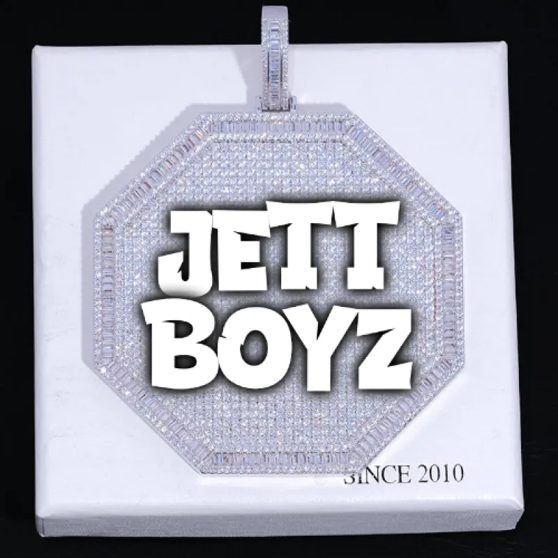 CUSTOM LETTER NECKLACE 3D BIG OCTAGON sold by The GUU Shop