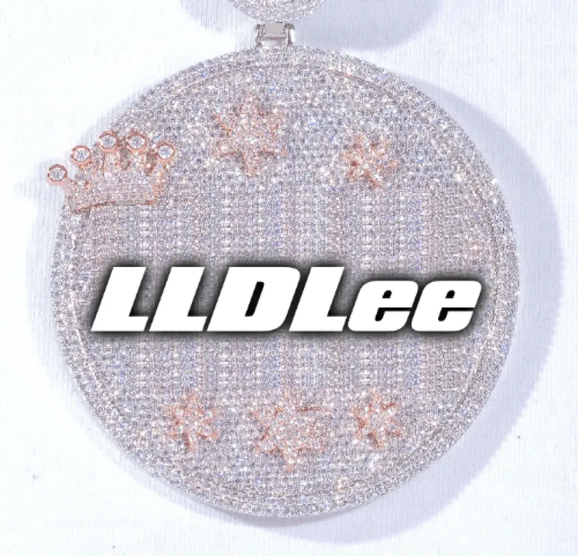 CUSTOM LETTER NECKLACE 3D BIG CROWN DISC made by The GUU Shop