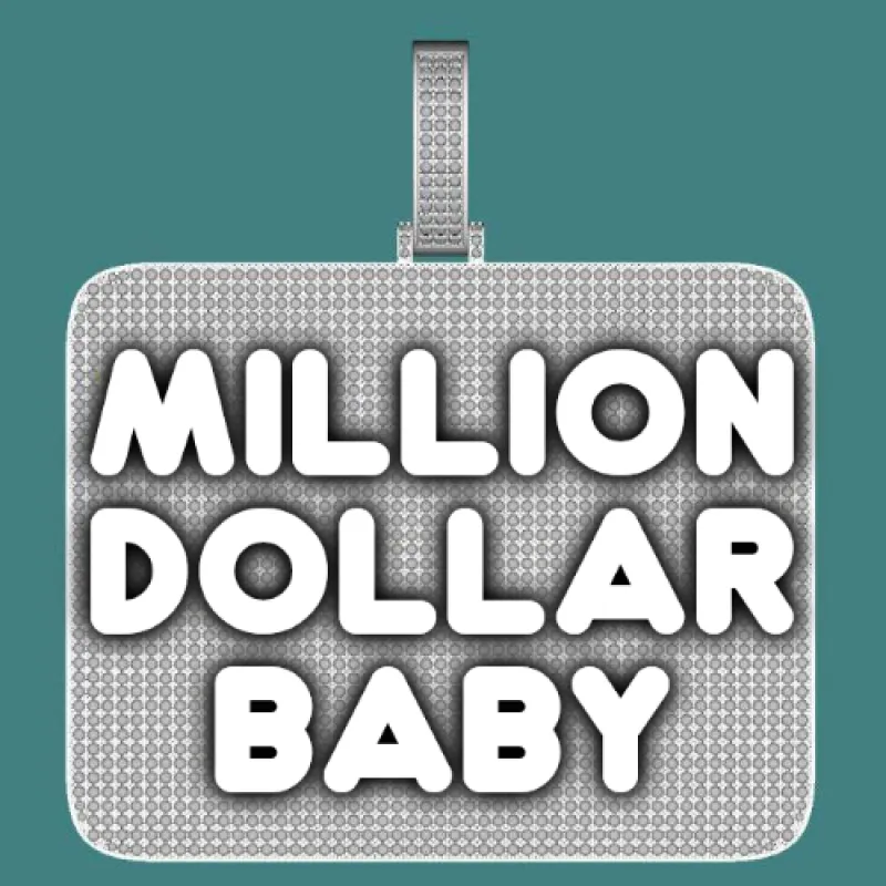 CUSTOM LETTER NECKLACE 3D BIG SQUARE sold by The GUU Shop