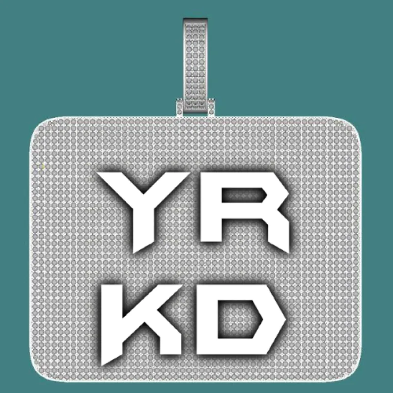 CUSTOM LETTER NECKLACE 3D BIG SQUARE sold by The GUU Shop