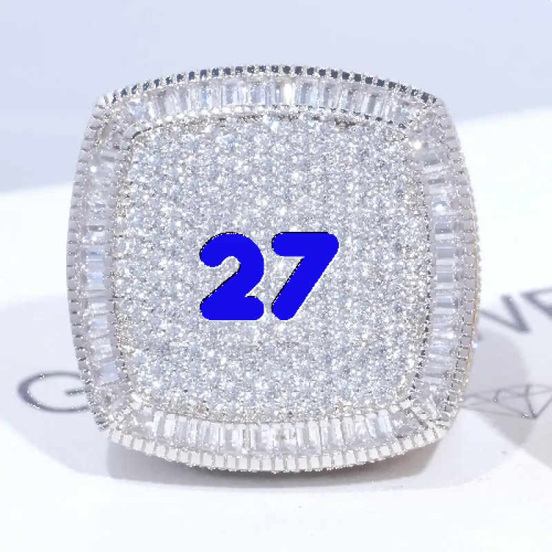 CUSTOM LETTER 3D ICED RING sold by The GUU Shop