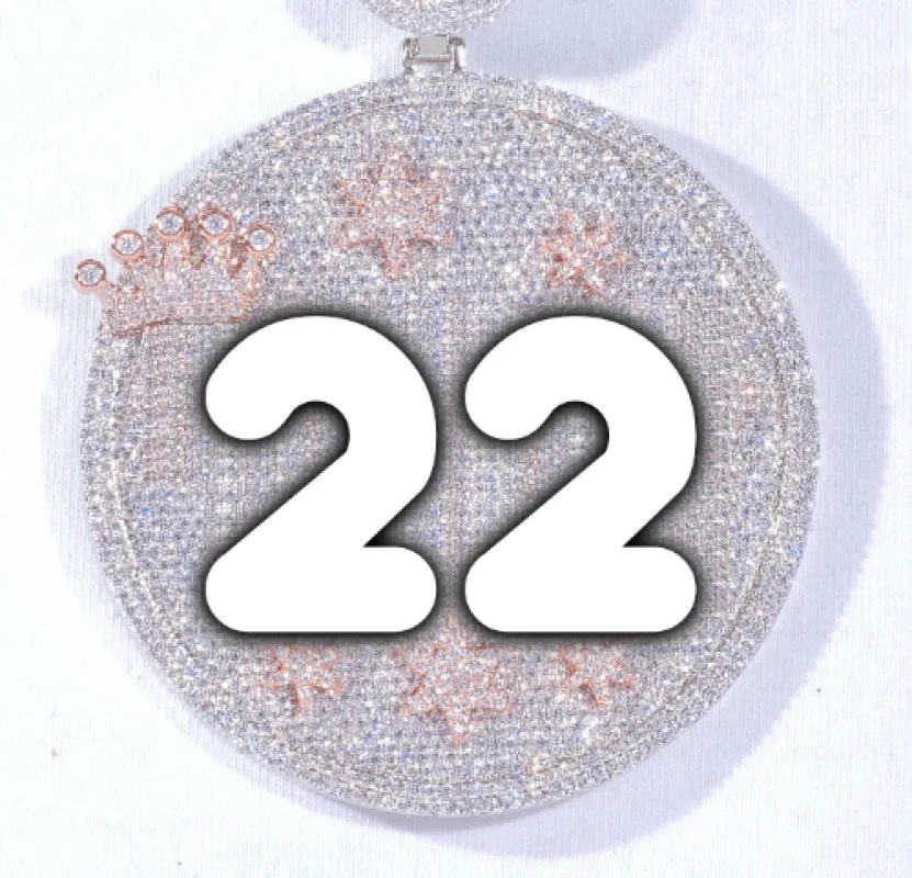 CUSTOM LETTER NECKLACE 3D BIG CROWN DISC sold by The GUU Shop