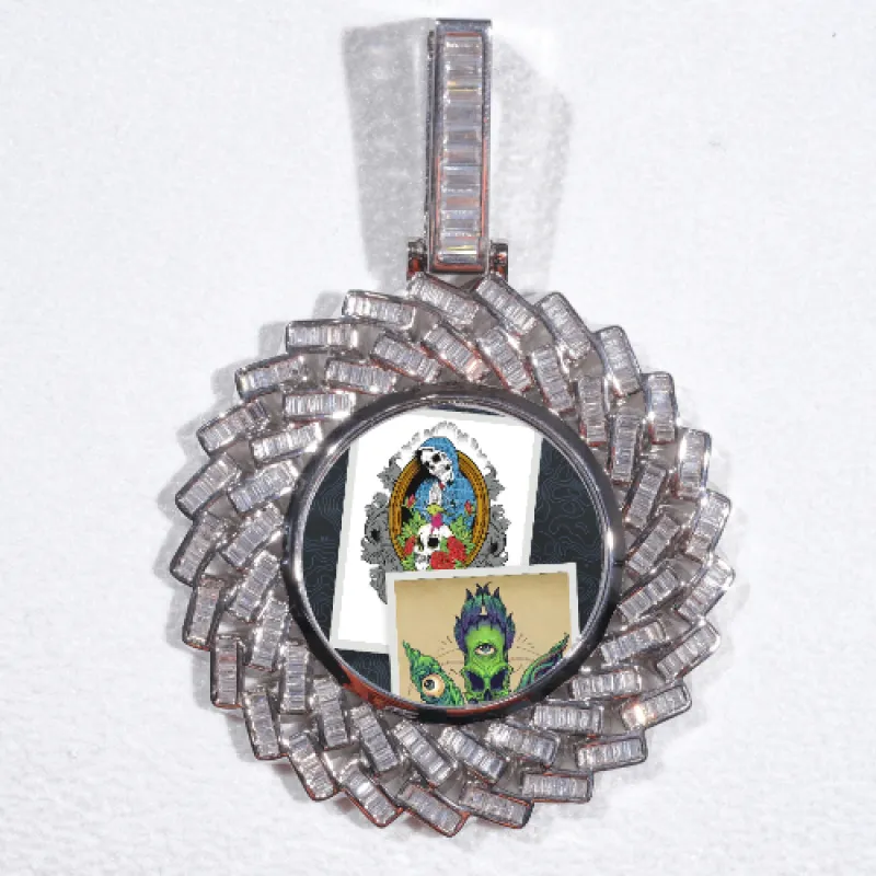 Large 3D Baguette Custom Picture Pendant sold by The GUU Shop