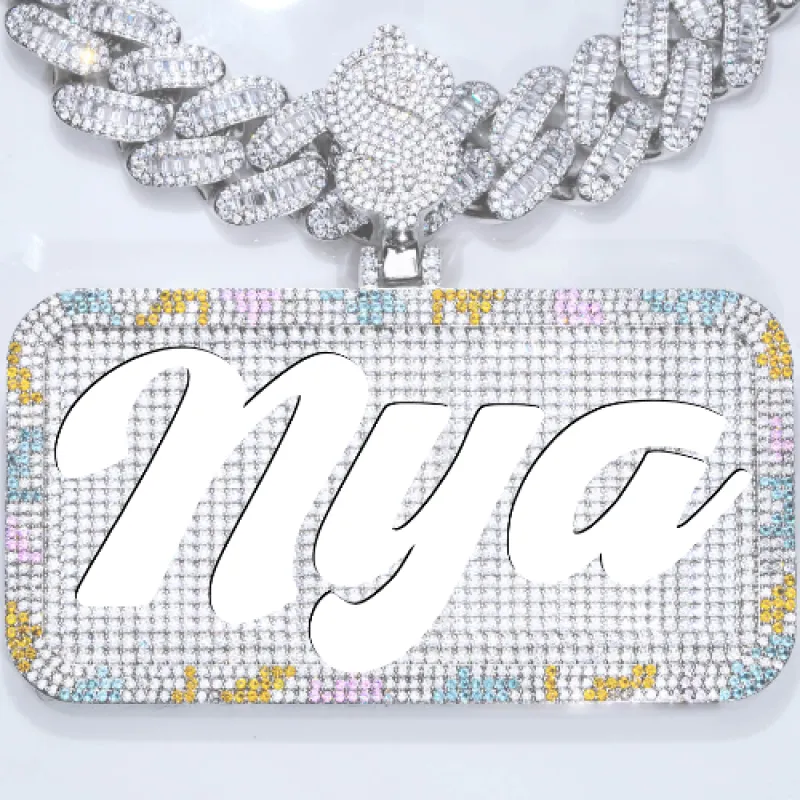 CUSTOM LETTER NECKLACE 3D COLORFUL SQUARE sold by The GUU Shop