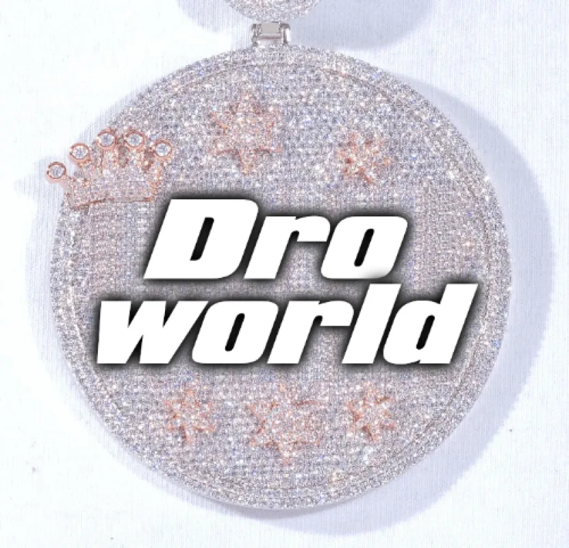 CUSTOM LETTER NECKLACE 3D BIG CROWN DISC sold by The GUU Shop