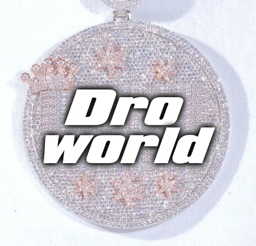 CUSTOM LETTER NECKLACE 3D BIG CROWN DISC sold by The GUU Shop