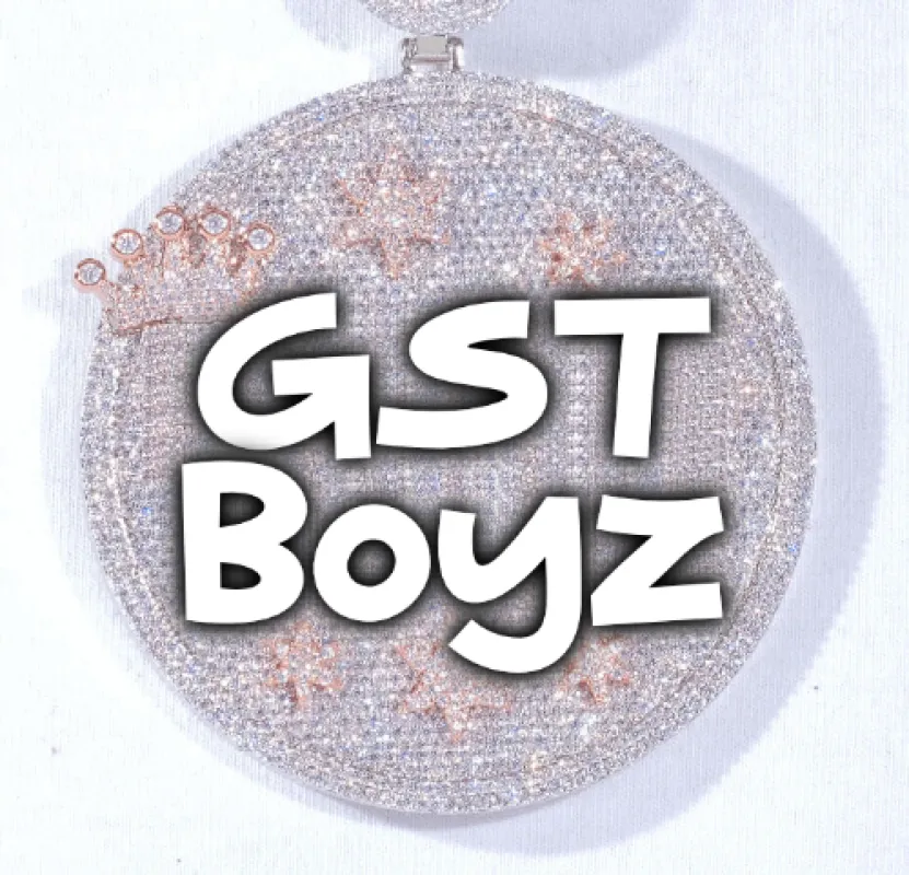 CUSTOM LETTER NECKLACE 3D BIG CROWN DISC made by The GUU Shop