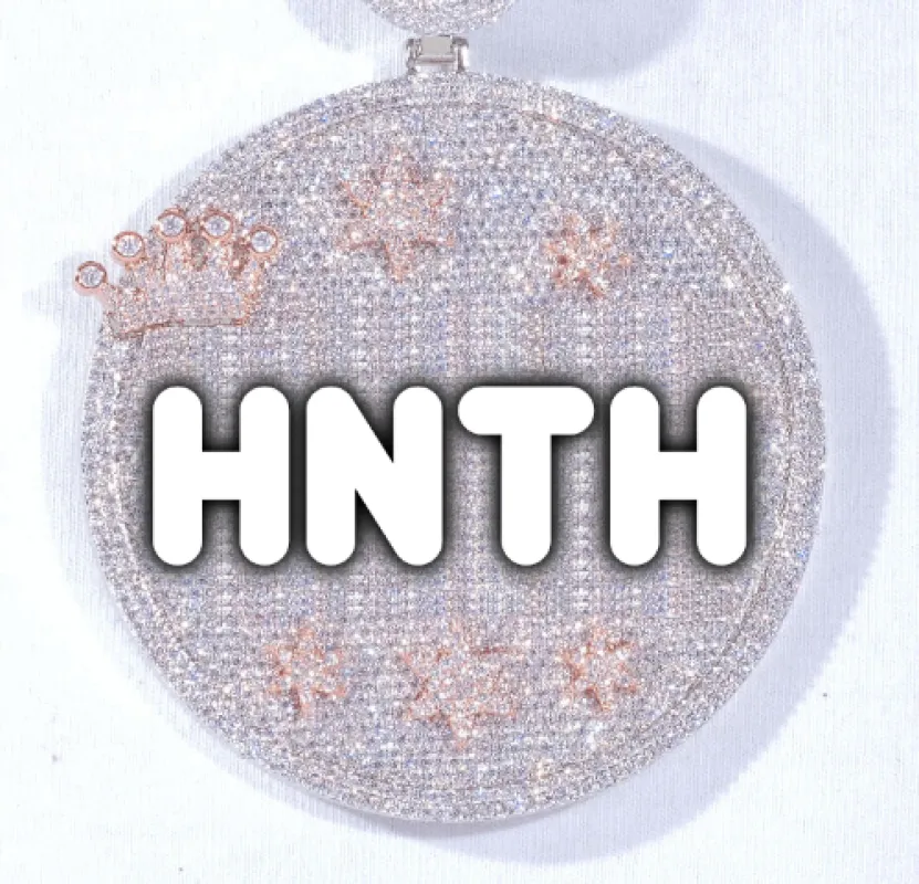 CUSTOM LETTER NECKLACE 3D BIG CROWN DISC made by The GUU Shop