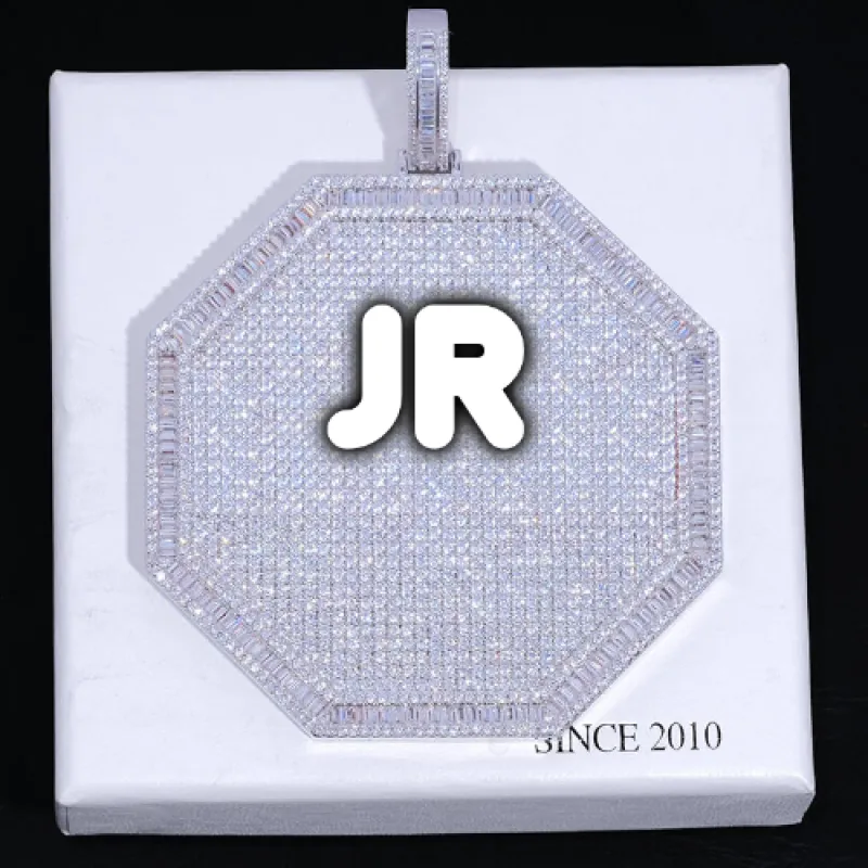 CUSTOM LETTER NECKLACE 3D BIG OCTAGON sold by The GUU Shop