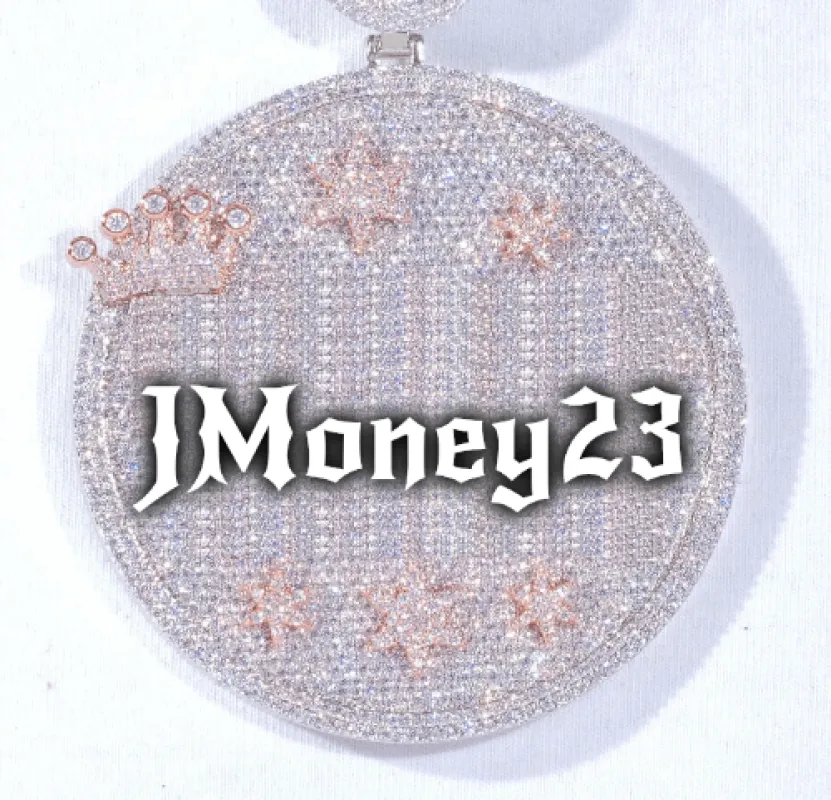 CUSTOM LETTER NECKLACE 3D BIG CROWN DISC sold by The GUU Shop