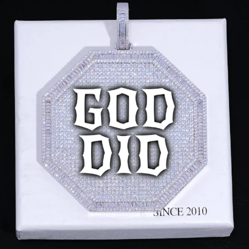 CUSTOM LETTER NECKLACE 3D BIG OCTAGON sold by The GUU Shop