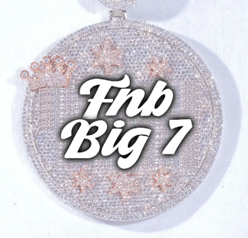 CUSTOM LETTER NECKLACE 3D BIG CROWN DISC sold by The GUU Shop