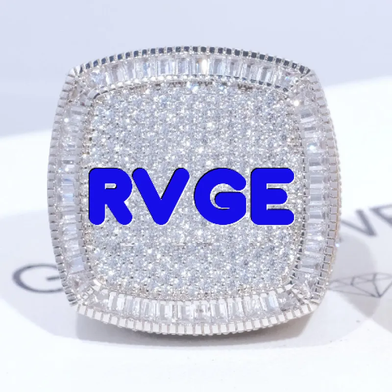 CUSTOM LETTER 3D ICED RING sold by The GUU Shop