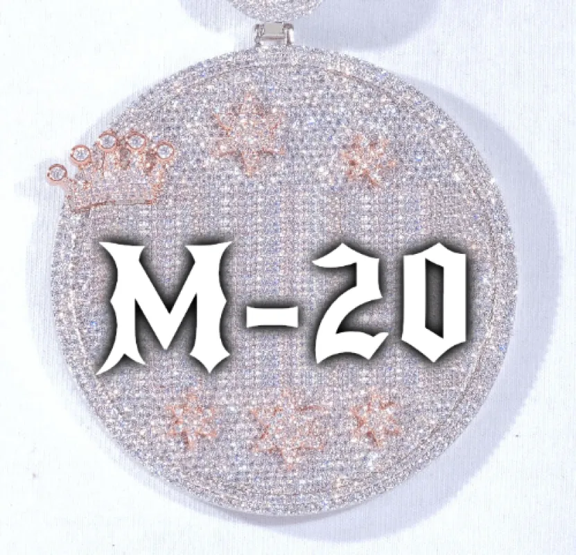 CUSTOM LETTER NECKLACE 3D BIG CROWN DISC made by The GUU Shop