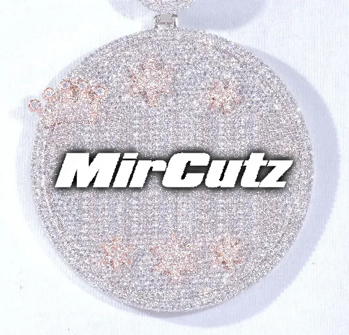 CUSTOM LETTER NECKLACE 3D BIG CROWN DISC sold by The GUU Shop