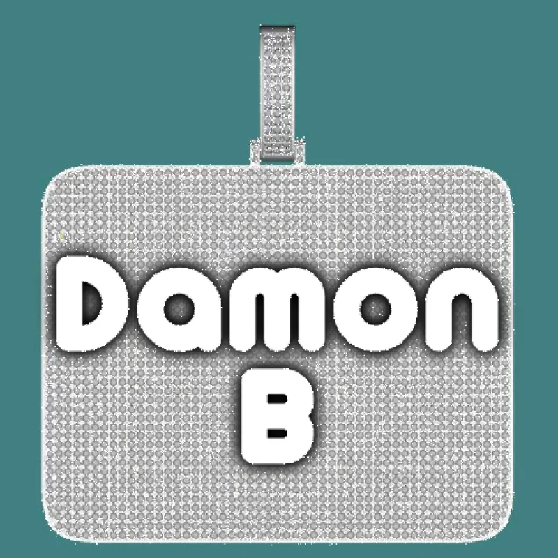 CUSTOM LETTER NECKLACE 3D BIG SQUARE sold by The GUU Shop