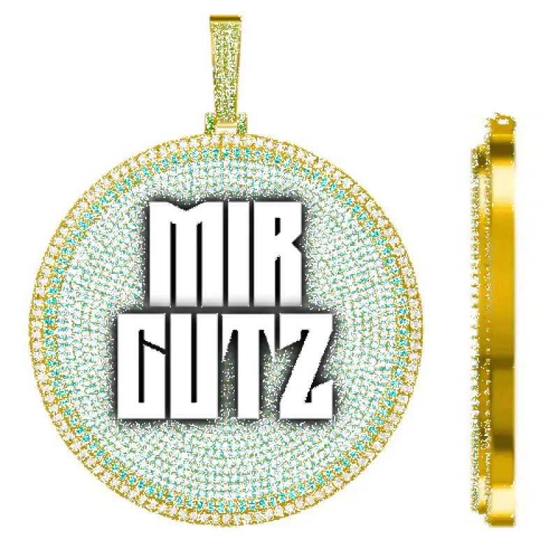 CUSTOM LETTER NECKLACE 3D BIG DISC sold by The GUU Shop