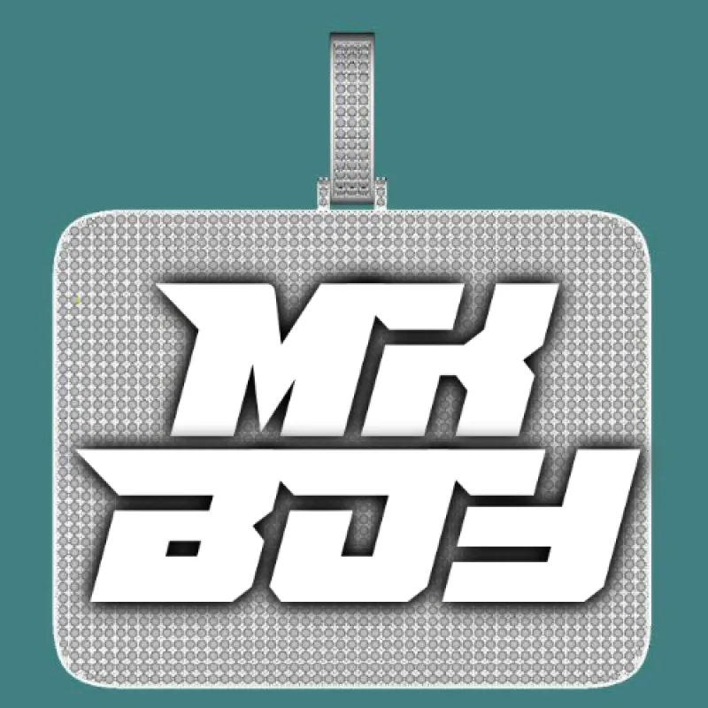 CUSTOM LETTER NECKLACE 3D BIG SQUARE sold by The GUU Shop