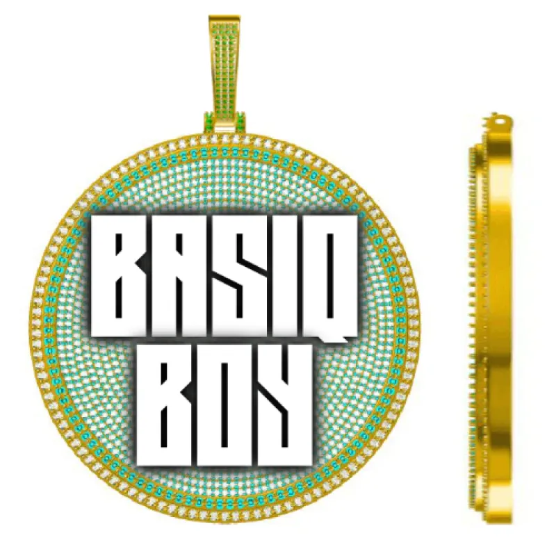 CUSTOM LETTER NECKLACE 3D BIG DISC sold by The GUU Shop