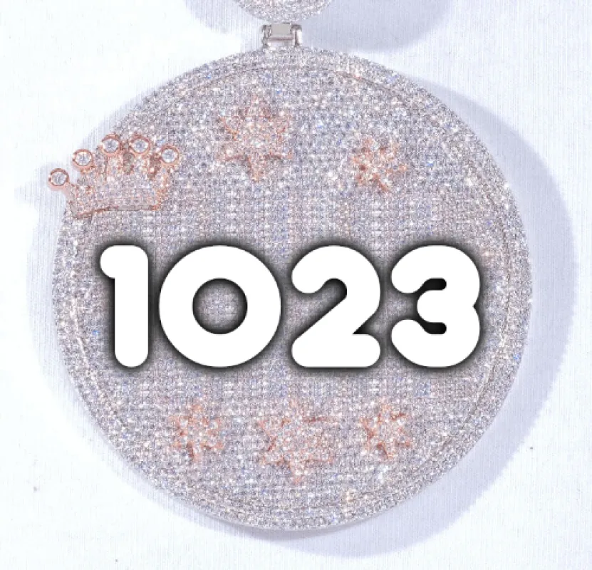 CUSTOM LETTER NECKLACE 3D BIG CROWN DISC made by The GUU Shop