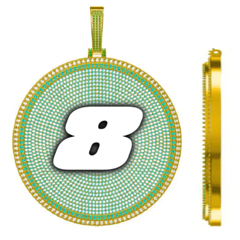 CUSTOM LETTER NECKLACE 3D BIG DISC sold by The GUU Shop