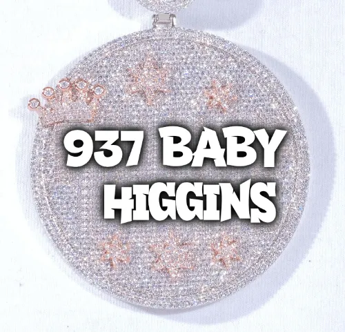 CUSTOM LETTER NECKLACE 3D BIG CROWN DISC sold by The GUU Shop