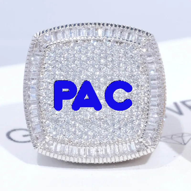 CUSTOM LETTER 3D ICED RING sold by The GUU Shop