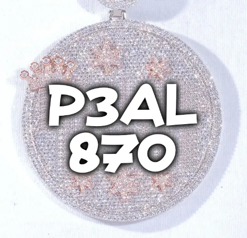 CUSTOM LETTER NECKLACE 3D BIG CROWN DISC sold by The GUU Shop