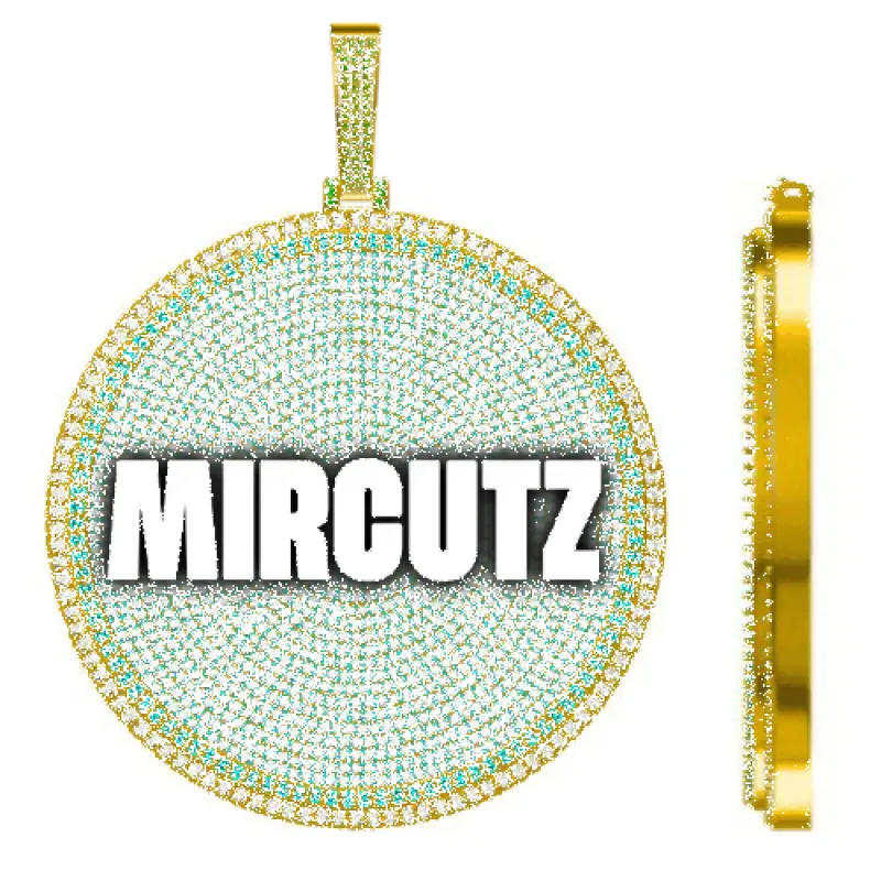 CUSTOM LETTER NECKLACE 3D BIG DISC sold by The GUU Shop