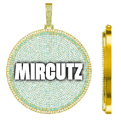 CUSTOM LETTER NECKLACE 3D BIG DISC sold by The GUU Shop