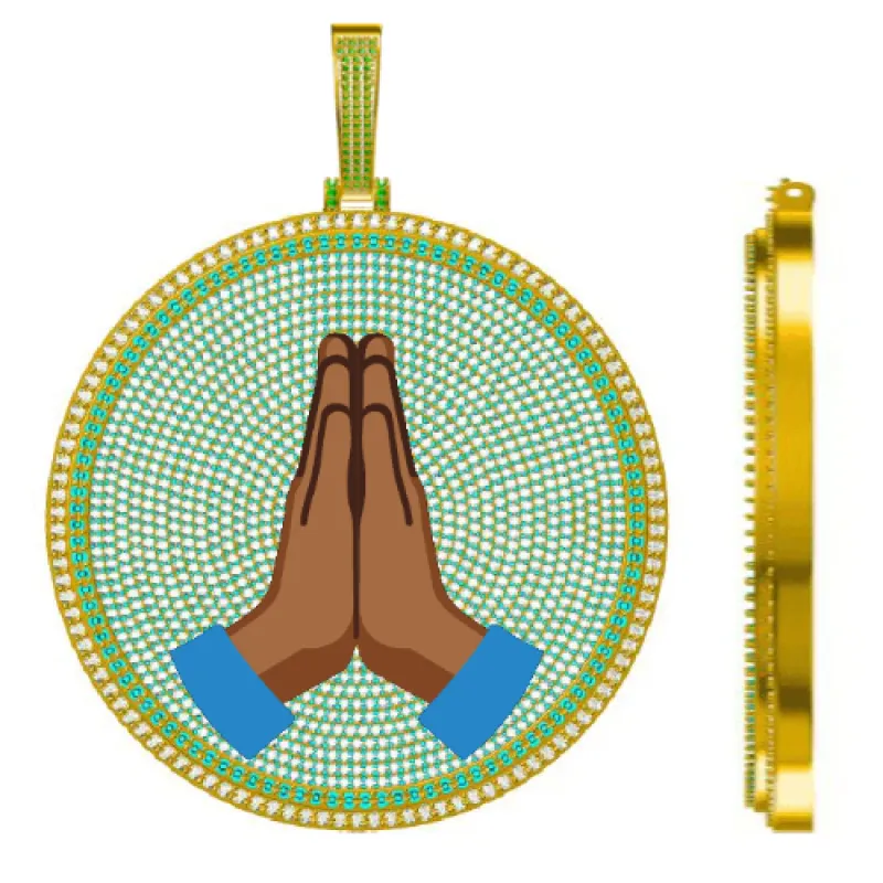 CUSTOM LETTER NECKLACE 3D BIG DISC sold by The GUU Shop