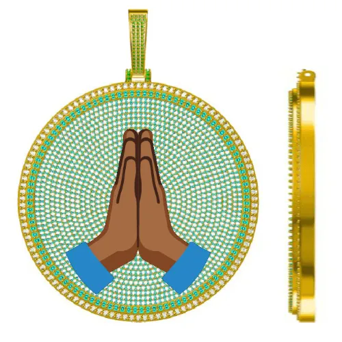 CUSTOM LETTER NECKLACE 3D BIG DISC sold by The GUU Shop