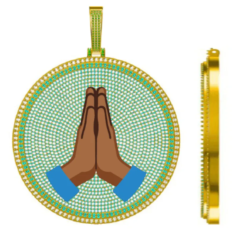 CUSTOM LETTER NECKLACE 3D BIG DISC sold by The GUU Shop