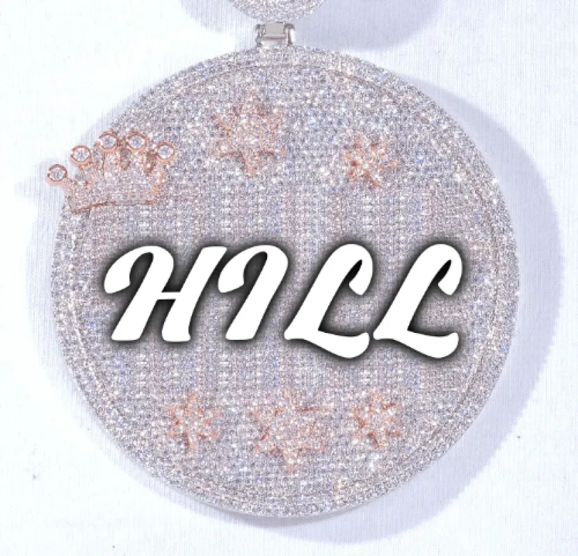 CUSTOM LETTER NECKLACE 3D BIG CROWN DISC made by The GUU Shop