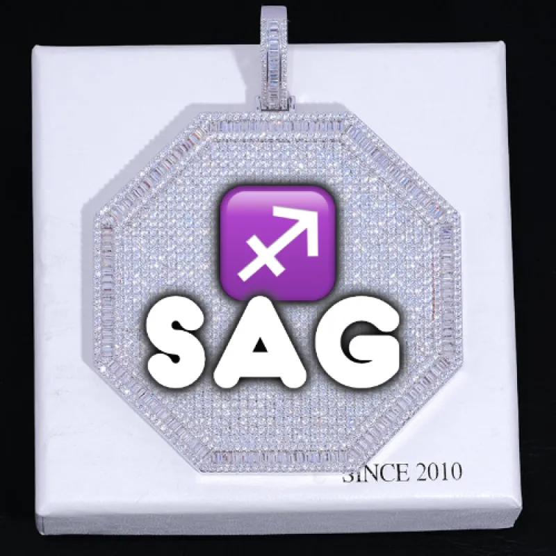 CUSTOM LETTER NECKLACE 3D BIG OCTAGON sold by The GUU Shop