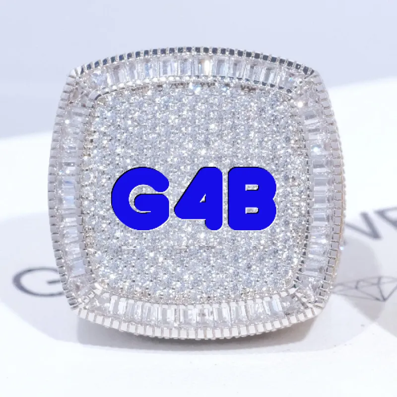 CUSTOM LETTER 3D ICED RING sold by The GUU Shop
