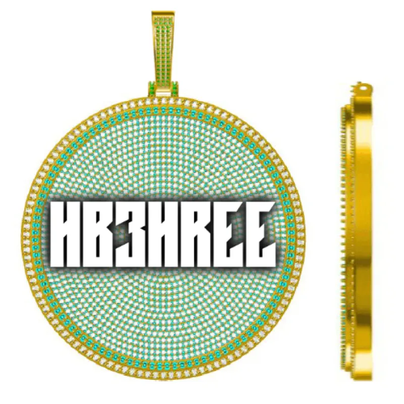 CUSTOM LETTER NECKLACE 3D BIG DISC sold by The GUU Shop