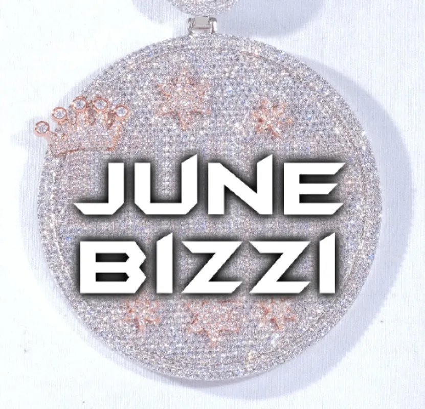 CUSTOM LETTER NECKLACE 3D BIG CROWN DISC sold by The GUU Shop