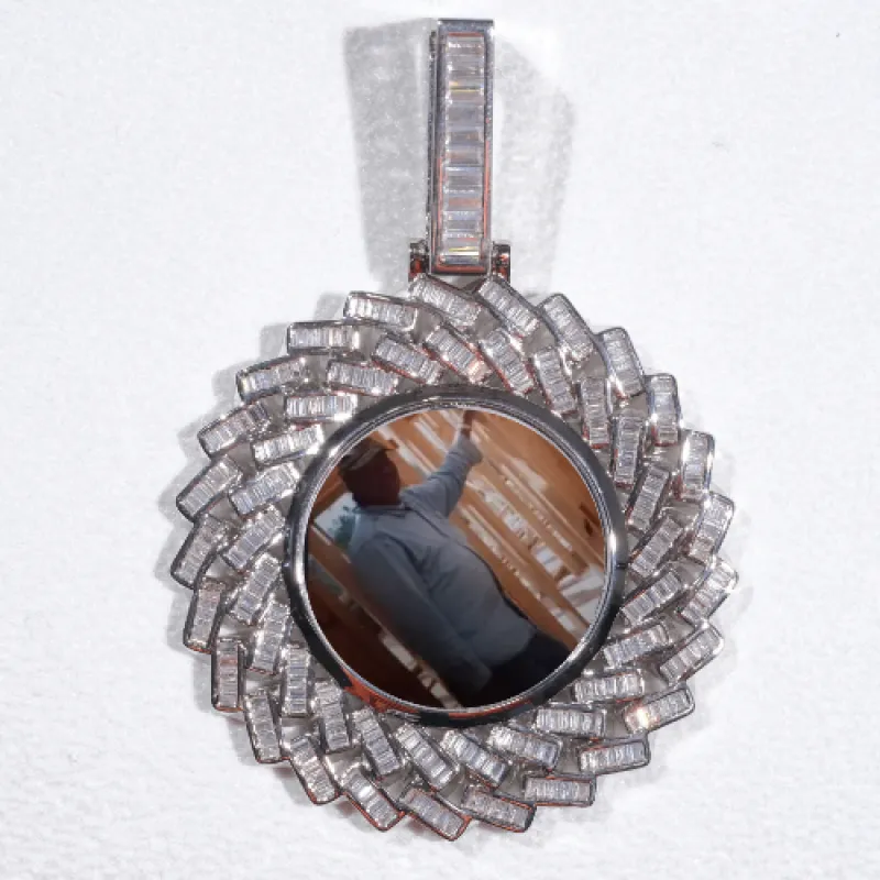 Large 3D Baguette Custom Picture Pendant sold by The GUU Shop