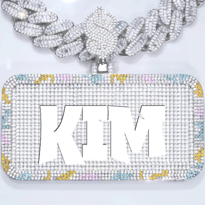 CUSTOM LETTER NECKLACE 3D COLORFUL SQUARE sold by The GUU Shop