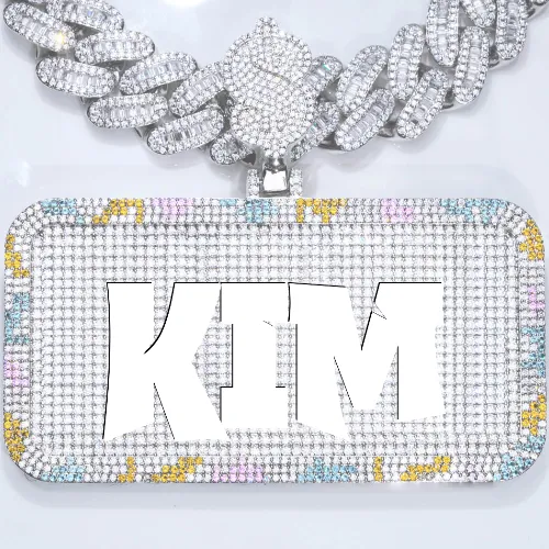 CUSTOM LETTER NECKLACE 3D COLORFUL SQUARE sold by The GUU Shop