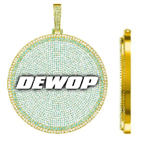 CUSTOM LETTER NECKLACE 3D BIG DISC sold by The GUU Shop