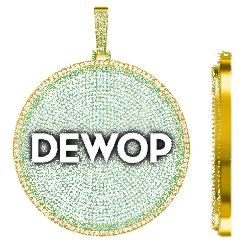 CUSTOM LETTER NECKLACE 3D BIG DISC sold by The GUU Shop