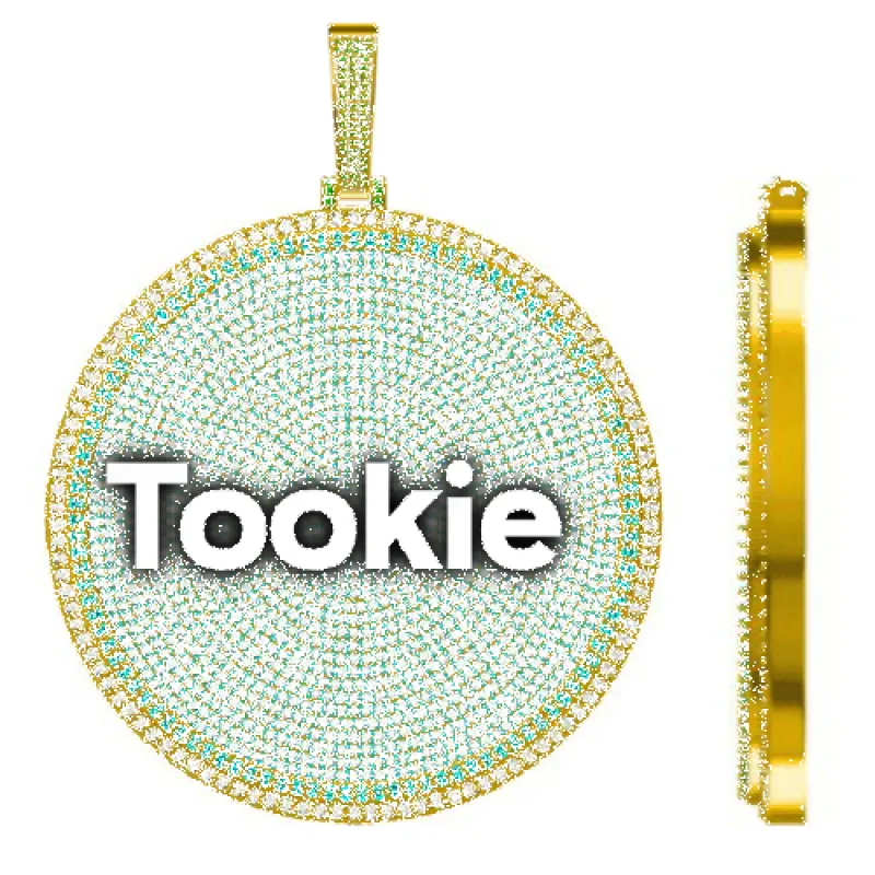 CUSTOM LETTER NECKLACE 3D BIG DISC sold by The GUU Shop