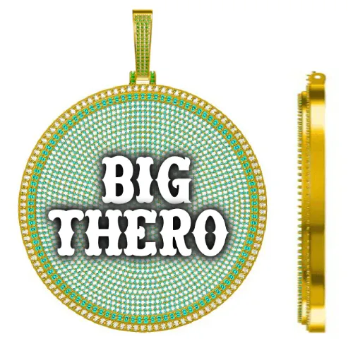 CUSTOM LETTER NECKLACE 3D BIG DISC sold by The GUU Shop